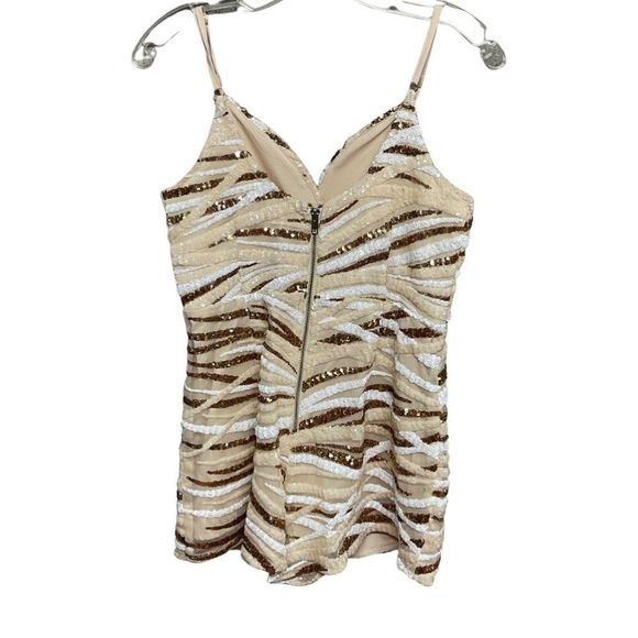 Sequin Split Skirt/Romper faux dress by Luxell.  Size: Medium. - Picture 4 of 7